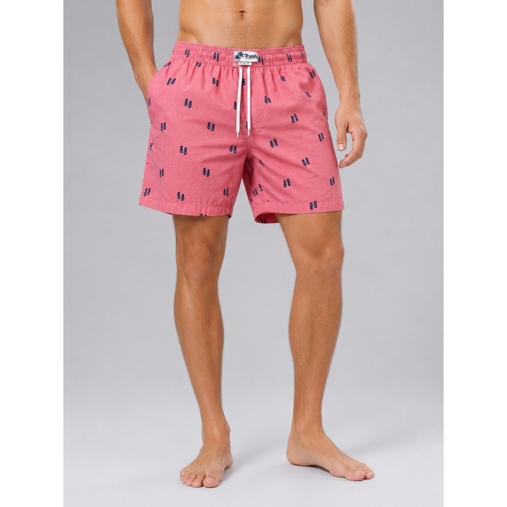 Trunks Surf & Swim Co. Coral Flip Flops‎ Mens Swim Trunks Size Small